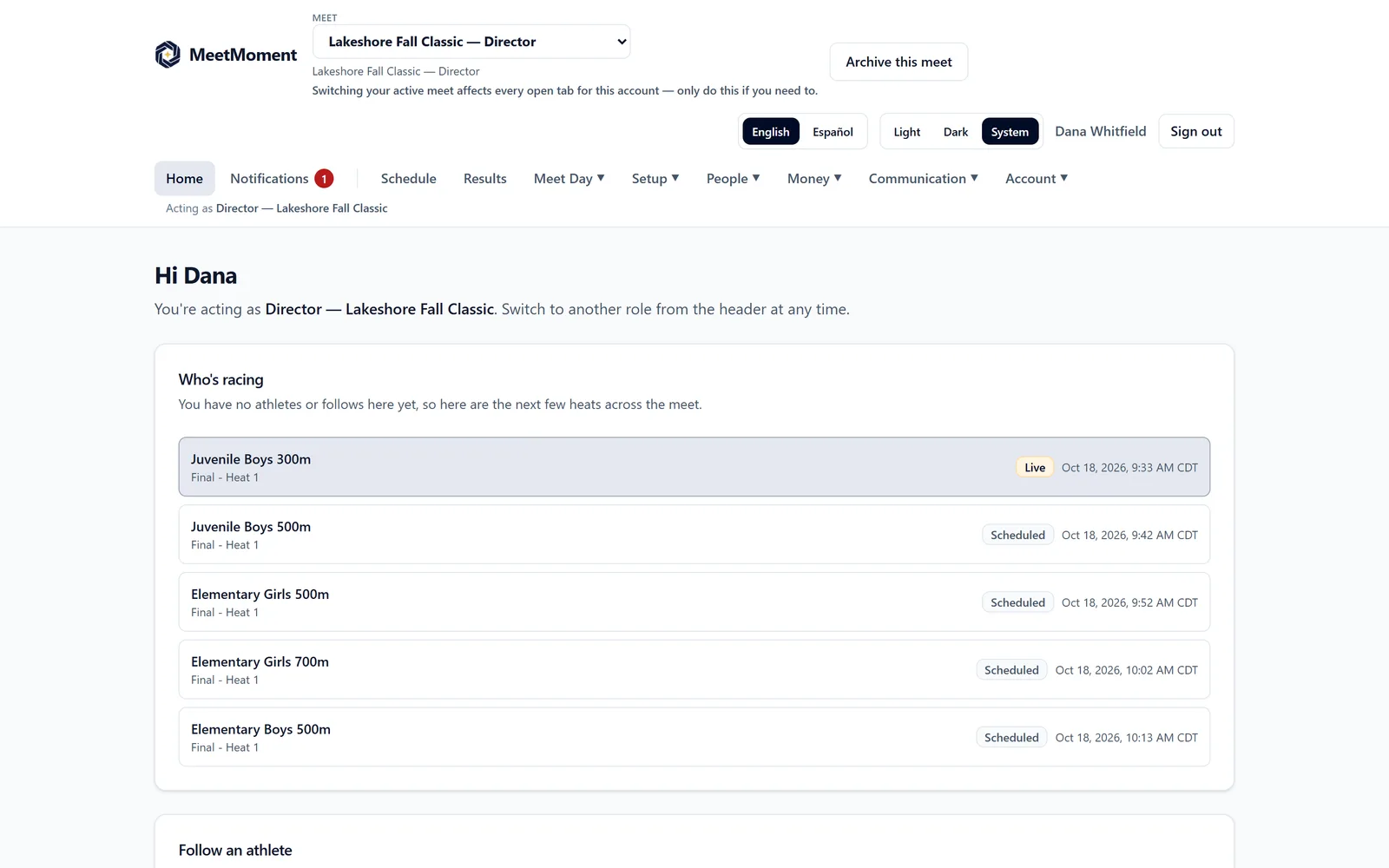 The director's dashboard